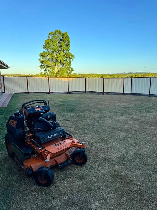 Lawn mowing in Deebing Heights with a ride-on mower
