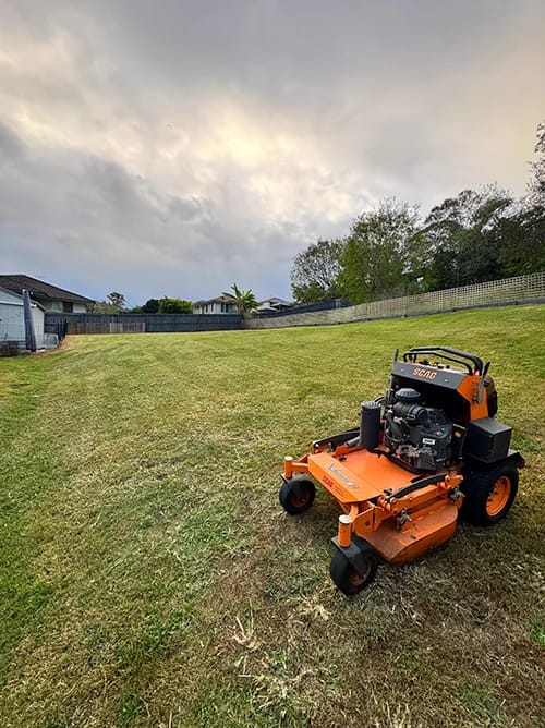 ride on lawn mowing job in springfield mowing large backyard